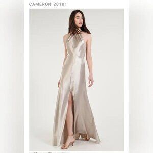 Jenny Yoo Cameron in Latte Satin Back Crepe Size 12